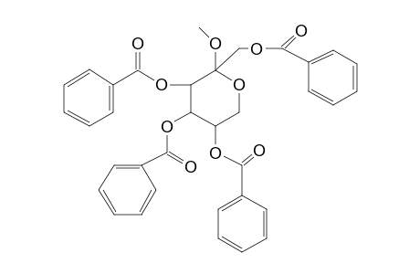Methyl 1,3,4,5-tetra-O-benzoylhex-2-ulopyranoside