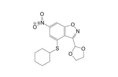 4-Cyclohexylsulfanyl-3-[1,3]dioxolan-2-yl-6-nitro-benzo[d]isoxazole