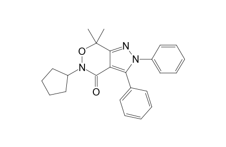 5-Cyclopentyl-7,7-dimethyl-2,3-diphenyl-2,7-dihydro-6-oxa-1,2,5-triazinden-4-one