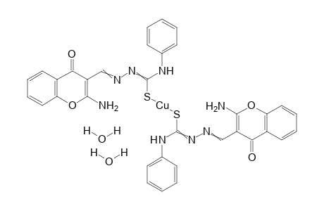 2-amino-3-({[1-(N'-{[(2-amino-4-oxo-4H-chromen-3-yl)methylidene]amino}-N-phenylcarbamimidoyl)-4-(N-phenylamino)-1,3-dithia-5-aza-2-cuprapent-4-en-5-yl]imino}methyl)-4H-chromen-4-one dihydrate