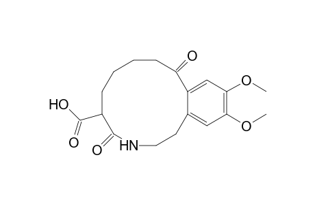 3-Benzazacyclododecine-5-carboxylic acid, 1,2,3,4,5,6,7,8,9,10-decahydro-12,13-dimethoxy-4,10-dioxo-