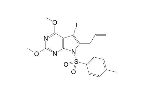 6-Allyl-5-iodo-2,4-dimethoxy-7-tosyl-7H-pyrrolo[2,3-d]pyrimidine