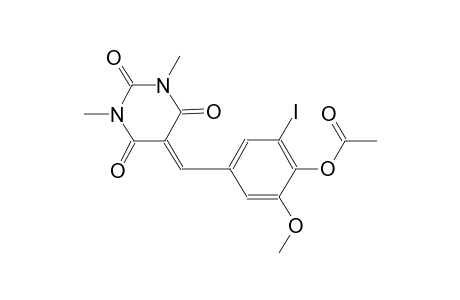 4-[(1,3-dimethyl-2,4,6-trioxotetrahydro-5(2H)-pyrimidinylidene)methyl]-2-iodo-6-methoxyphenyl acetate