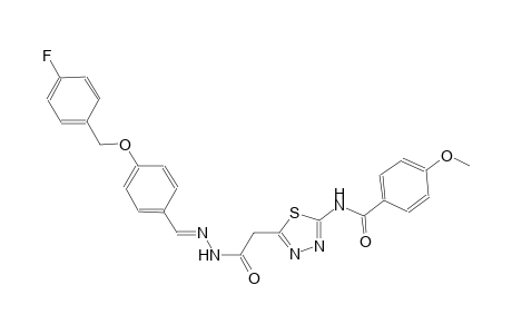 N-{5-[2-((2E)-2-{4-[(4-fluorobenzyl)oxy]benzylidene}hydrazino)-2-oxoethyl]-1,3,4-thiadiazol-2-yl}-4-methoxybenzamide