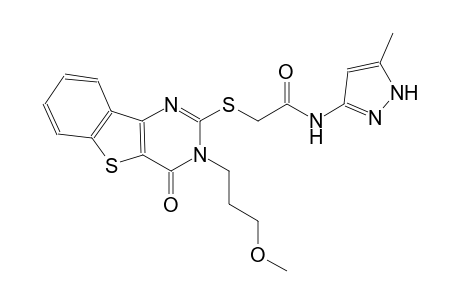 2-{[3-(3-methoxypropyl)-4-oxo-3,4-dihydro[1]benzothieno[3,2-d]pyrimidin-2-yl]sulfanyl}-N-(5-methyl-1H-pyrazol-3-yl)acetamide