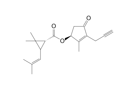 (S)-2-methyl-4-oxo-3-prop-2-ynylcyclopent-2-enyl(1R)-cis-trans-2,2-dimethyl-3-(2-methylprop-1-enyl)cyclopropane carboxylate