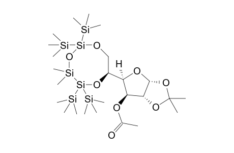 3-O-Acetyl-5,6-O-[2,4-bis(trimethylsilyl)-1,1,1,3,3,5,5,5-octamethylpentasilan-2,4-diyl]-1,2-O-isopropylidene-.alpha.,D-glucofuranose Oligosilyl ether