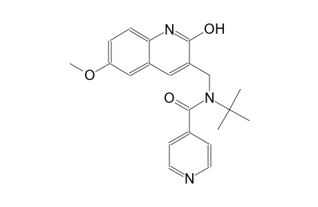 N-(tert-butyl)-N-[(2-hydroxy-6-methoxy-3-quinolinyl)methyl]isonicotinamide