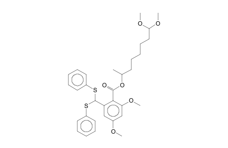 Benzoic acid, 2,4-dimethoxy-5-bis(phenylthio)methyl-, 8,8-dimethoxy-2-octyl ester