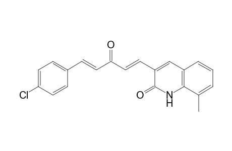 3-((1E,4E)-5-(4-Chlorophenyl)-3-oxopenta-1,4-dien-1-yl)-8-methylquinolin-2(1H)-one