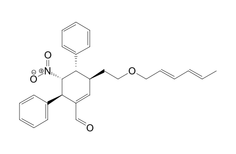 (3S,4S,5R,6R)-3-(2-((2E,4E)-Hexa-2,4-dienyloxy)ethyl)-5-nitro-4,6-diphenylcyclo-hex-1-ene-carbaldehyde