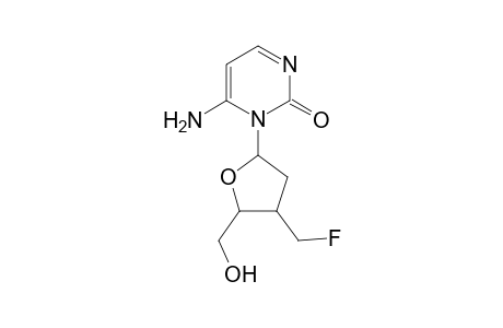 1-[2',3'-Dideoxy-3'-C(-fluoromethyl)-.alpha.,D and .beta.,D-erythro-pentofuranosyl]cytosine