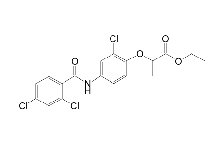 2-[2-chloro-4-[[(2,4-dichlorophenyl)-oxomethyl]amino]phenoxy]propanoic acid ethyl ester