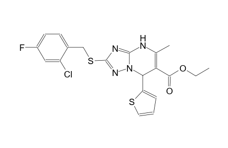 ethyl 2-[(2-chloro-4-fluorobenzyl)sulfanyl]-5-methyl-7-(2-thienyl)-4,7-dihydro[1,2,4]triazolo[1,5-a]pyrimidine-6-carboxylate