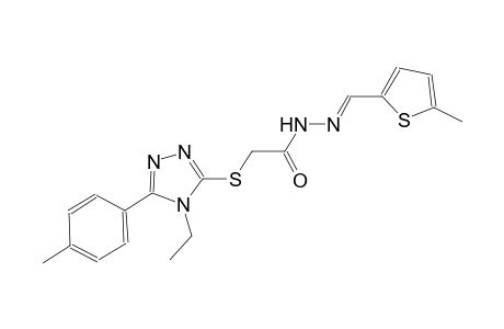 2-{[4-ethyl-5-(4-methylphenyl)-4H-1,2,4-triazol-3-yl]sulfanyl}-N'-[(E)-(5-methyl-2-thienyl)methylidene]acetohydrazide