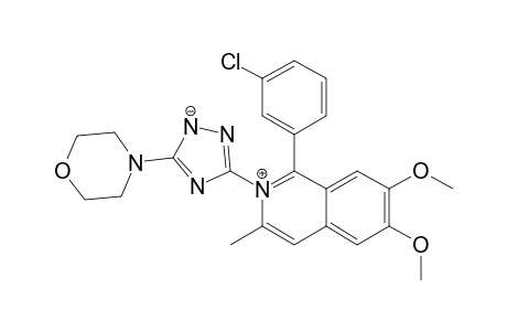 1-(3-chlorophenyl)-6,7-dimethoxy-3-methyl-2-(5-morpholin-4-yl-1,2-diaza-4-azanidacyclopenta-2,5-dien-3-yl)isoquinolin-2-ium