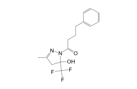 3-methyl-1-(4-phenylbutanoyl)-5-(trifluoromethyl)-4,5-dihydro-1H-pyrazol-5-ol