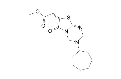 methyl (2E)-(3-cycloheptyl-6-oxo-3,4-dihydro-2H-[1,3]thiazolo[3,2-a][1,3,5]triazin-7(6H)-ylidene)ethanoate
