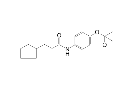 cyclopentanepropanamide, N-(2,2-dimethyl-1,3-benzodioxol-5-yl)-