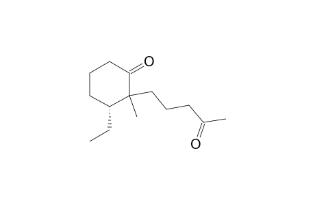 Cyclohexanone, 3.alpha.-ethyl-2-methyl-2-(4-oxopentyl)-