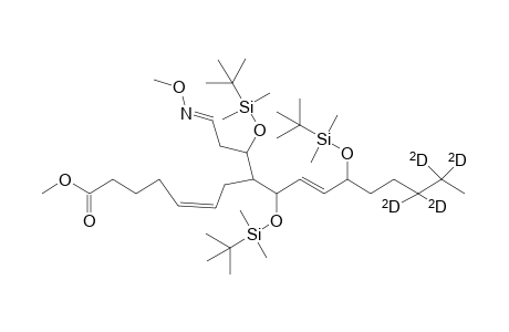 Methyl 8-(1-(tert-butyldimethylsiloxy)-3-methoxyiminopropyl)-9,12-di(tert-butyldimethylsiloxy)hepta-5(Z),10(E)-dienoate (15,15, 16,16-D4)