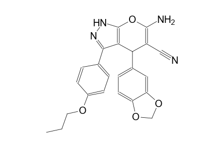 6-amino-4-(1,3-benzodioxol-5-yl)-3-(4-propoxyphenyl)-1,4-dihydropyrano[2,3-c]pyrazole-5-carbonitrile
