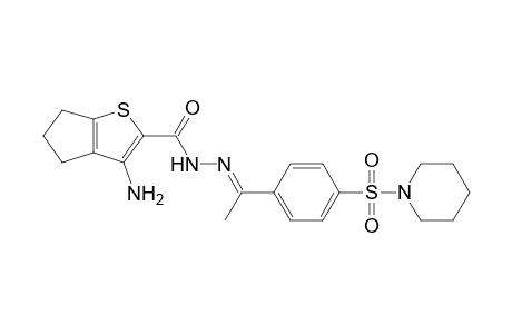 3-Amino-N'-[1-(4-(piperidin-1-ylsulfonyl)phenyl)ethylidene]-5,6-dihy-dro-4H-cyclopenta[b]thiophene-2-carbohydrazide