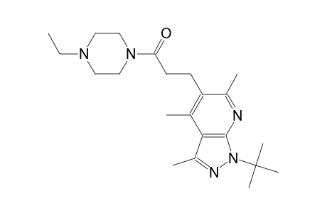 1H-pyrazolo[3,4-b]pyridine, 1-(1,1-dimethylethyl)-5-[3-(4-ethyl-1-piperazinyl)-3-oxopropyl]-3,4,6-trimethyl-