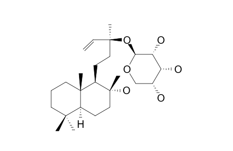 8-ALPHA-HYDROXY-LABD-14(15)-ENE-(13S)-O-BETA-D-RIBOPYRANOSIDE