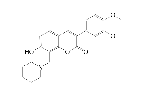 2H-1-benzopyran-2-one, 3-(3,4-dimethoxyphenyl)-7-hydroxy-8-(1-piperidinylmethyl)-