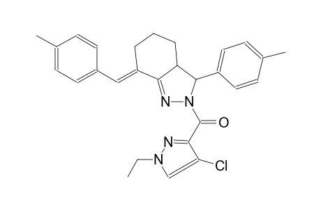 (7E)-2-[(4-chloro-1-ethyl-1H-pyrazol-3-yl)carbonyl]-7-(4-methylbenzylidene)-3-(4-methylphenyl)-3,3a,4,5,6,7-hexahydro-2H-indazole