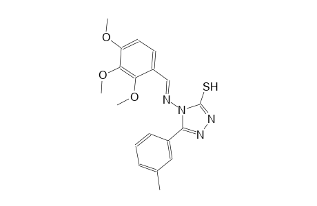 5-(3-methylphenyl)-4-{[(E)-(2,3,4-trimethoxyphenyl)methylidene]amino}-4H-1,2,4-triazol-3-yl hydrosulfide