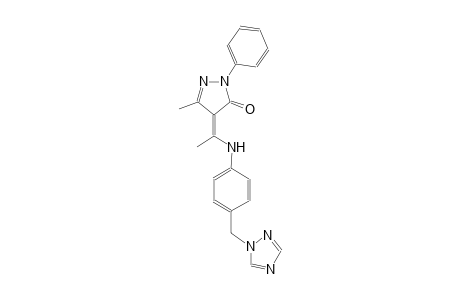 3H-pyrazol-3-one, 2,4-dihydro-5-methyl-2-phenyl-4-[1-[[4-(1H-1,2,4-triazol-1-ylmethyl)phenyl]amino]ethylidene]-, (4Z)-