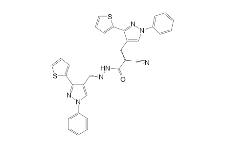 2-Cyano-3-(1-phenyl-3-(thiophen-2-yl)-1H-pyrazol-4-yl)-N'-((1-phenyl-3-(thiophen-2-yl)-1H-pyrazol-4-yl)methylene)acrylohydrazide