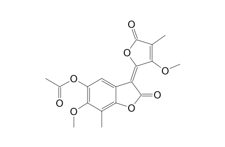 acetic acid [(3E)-2-keto-3-(5-keto-3-methoxy-4-methyl-2-furylidene)-6-methoxy-7-methyl-benzofuran-5-yl] ester