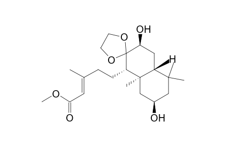 2-Pentenoic acid, 3-methyl-5-(octahydro-3',7'-dihydroxy-5',5',8'a-trimethylspiro[1,3-dioxolane-2,2'(1'H)-naphthalen]-1'-yl)-, methyl ester, [1'S-[1'.alpha.(E),3'.beta.,4'a.beta.,7'.beta.,8'a.alpha.]]-