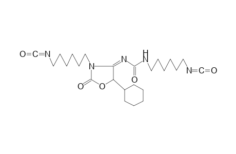 3-Isocyanatohexamethylene-4-isocyanatohexamethyleneiminocarbonylimino-5-cyclohexyloxazolidin-2-one (simplified)