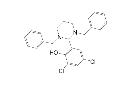 2,4-Dichloro-6-(1,3-dibenzyl-hexahydro-pyrimidin-2-yl)-phenol