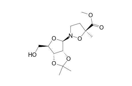5-Isoxazolidinecarboxylic acid, 5-methyl-2-[2,3-O-(1-methylethylidene)-.beta.-D-ribofuranosyl]-, methyl ester, (S)-