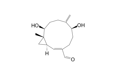 (1R,10S,11S)-6beta,10-dihydroxy-11-methyl-7-methylenebicyclo[9.1.0]dodec-2(E)-ene-3-carbaldehyde