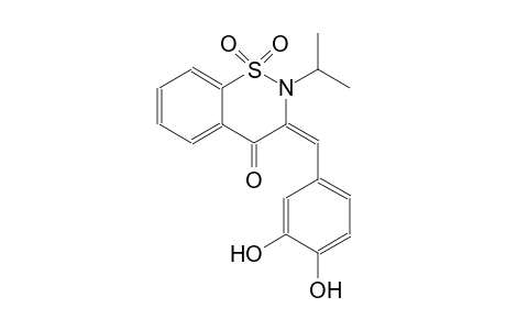 4H-1,2-benzothiazin-4-one, 3-[(3,4-dihydroxyphenyl)methylene]-2,3-dihydro-2-(1-methylethyl)-, 1,1-dioxide, (3E)-