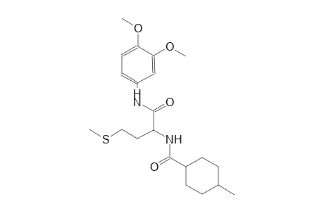 cyclohexanecarboxamide, N-[1-[[(3,4-dimethoxyphenyl)amino]carbonyl]-3-(methylthio)propyl]-4-methyl-
