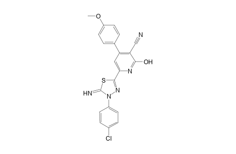 6-(4-(4-Chlorophenyl)-4,5-dihydro-5-imino-1,3,4-thiadiazol-2-yl)-2-hydroxy-4-(4-methoxyphenyl)pyridine-3-carbonitrile