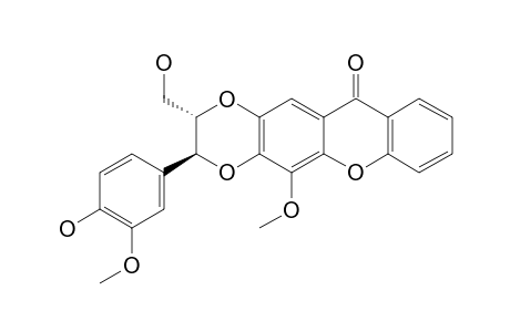 (2S,3S)-3-(4-hydroxy-3-methoxy-phenyl)-5-methoxy-2-methylol-2,3-dihydro-[1,4]dioxino[5,6-b]xanthen-11-one