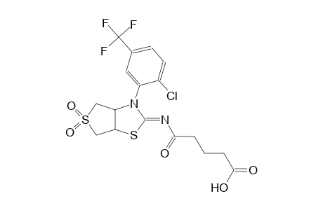 5-[((2Z)-3-[2-chloro-5-(trifluoromethyl)phenyl]-5,5-dioxidotetrahydrothieno[3,4-d][1,3]thiazol-2(3H)-ylidene)amino]-5-oxopentanoic acid