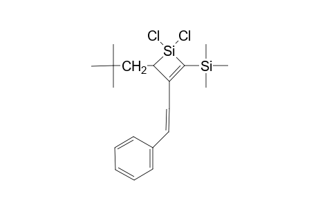 E-1,1-DICHLORO-2-TRIMETHYLSILYL-3-(2'-PHENYLETHENYL)-4-NEOPENTYL-1-SILACYCLOBUT-2-ENE