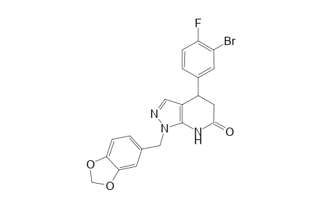 1-(2H-1,3-benzodioxol-5-ylmethyl)-4-(3-bromo-4-fluorophenyl)-1H,4H,5H,6H,7H-pyrazolo[3,4-b]pyridin-6-one