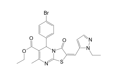 (2E)-5-(4-bromophenyl)-2-[(2-ethyl-3-pyrazolyl)methylidene]-7-methyl-3-oxo-5H-thiazolo[3,2-a]pyrimidine-6-carboxylic acid ethyl ester