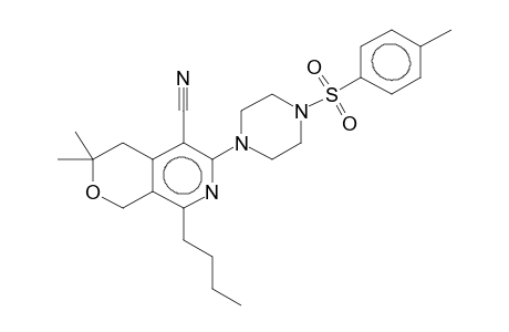 1-butyl-3-(4-tosylpiperazino)-4-cyano-6,6-dimethyl-5,6-dihydro-8H-pyrano[3,4-c]pyridine