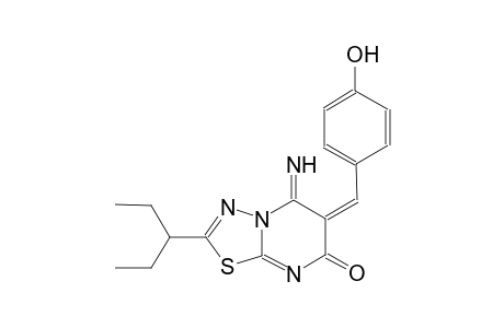 (6E)-2-(1-ethylpropyl)-6-(4-hydroxybenzylidene)-5-imino-5,6-dihydro-7H-[1,3,4]thiadiazolo[3,2-a]pyrimidin-7-one
